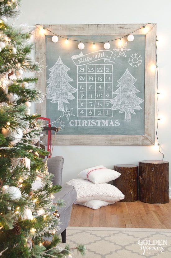 Christmas Extra Large Vintage Green Chalkboard. 