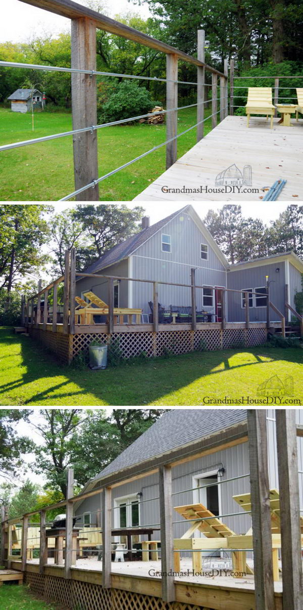 DIY Inexpensive Deck Rails Made From Steel Conduit. 