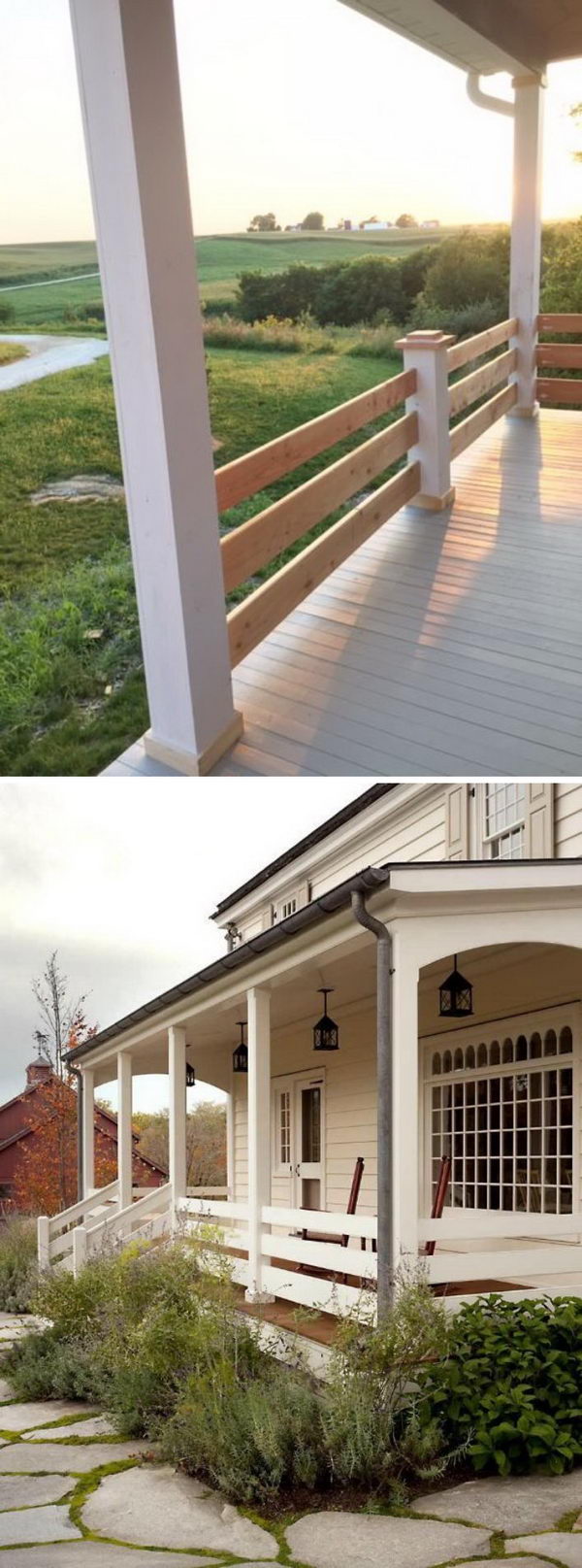 Horizontal Railing On The Porch. 