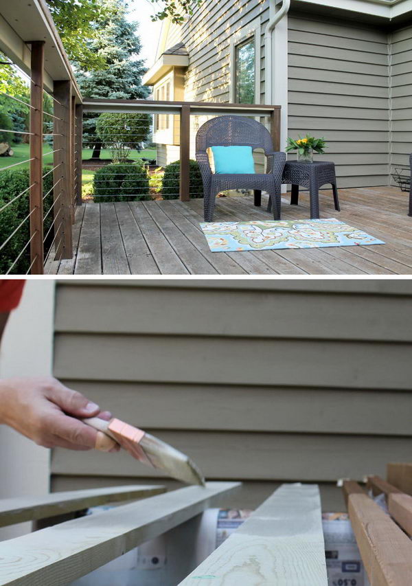 DIY Cable Deck Railing. 