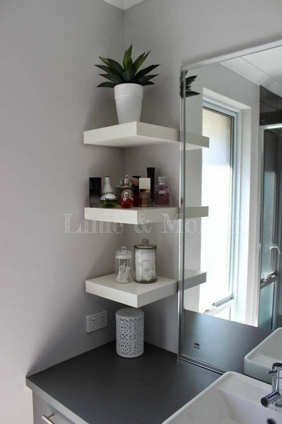 IKEA space saving #vanity #makeup #ekby #lack #ikea #shelf