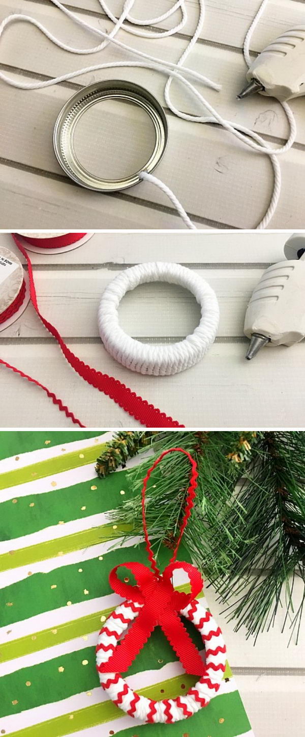 30+ Simple and Festive Mason Jar lid Ornaments for Christmas Decoration