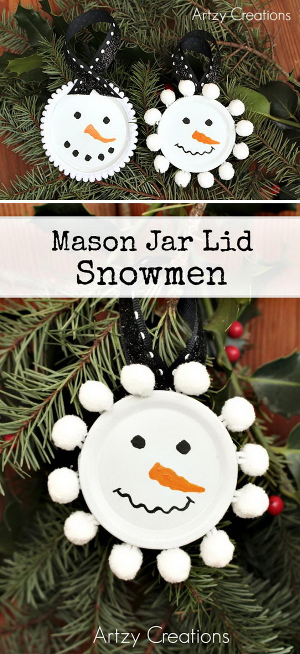 30+ Simple and Festive Mason Jar lid Ornaments for Christmas Decoration