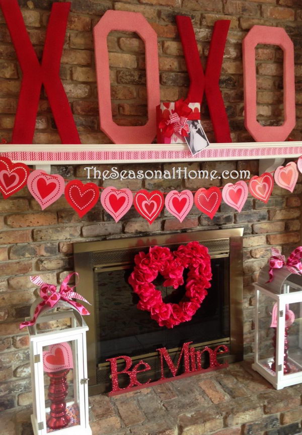 30+ Beautiful Valentine's Day Mantel Decoration Ideas Hative