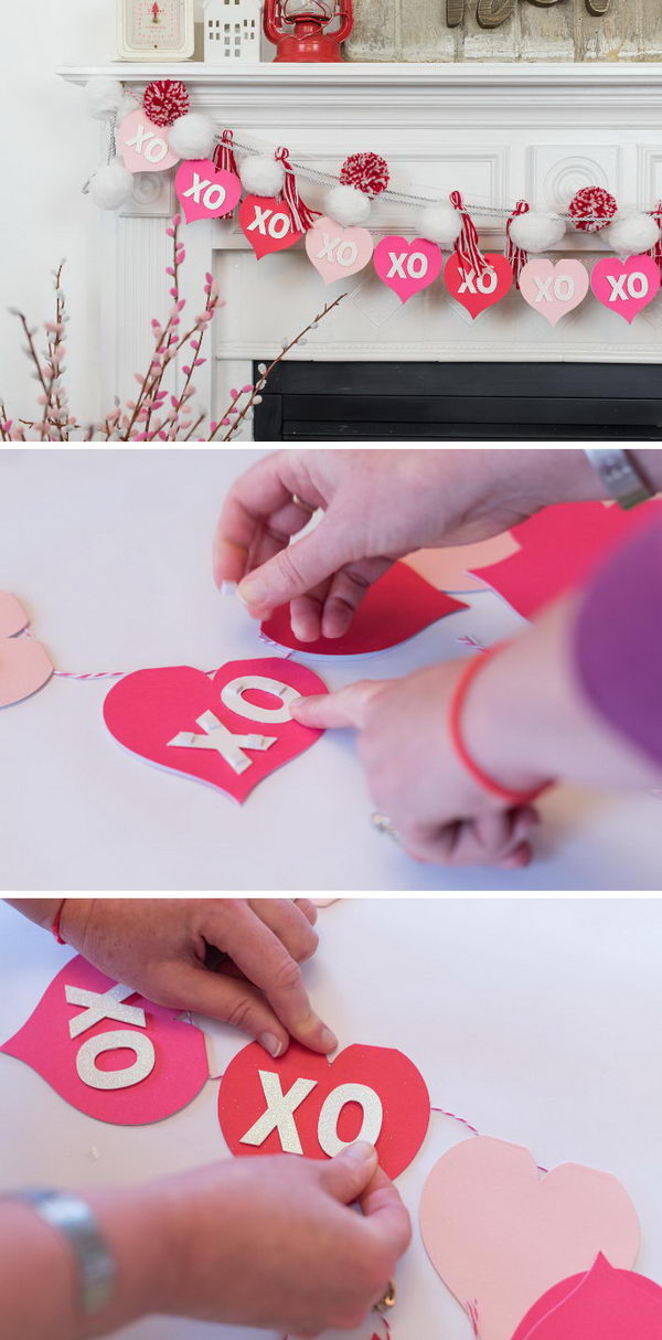 DIY Valentine's Day XO Garland. 