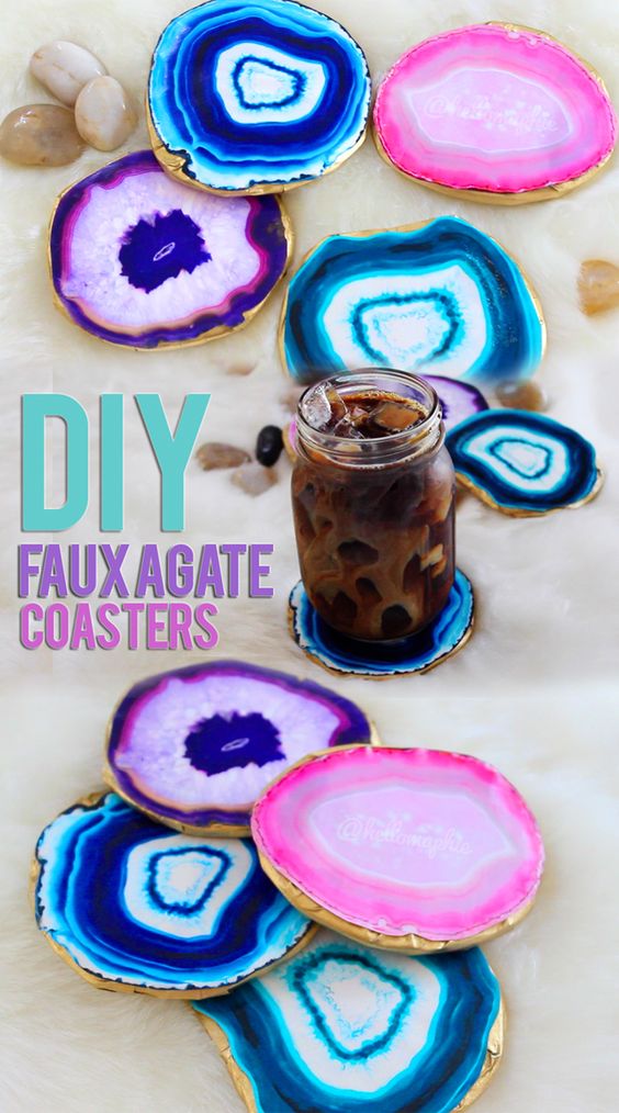 DIY Agate Coasters. 