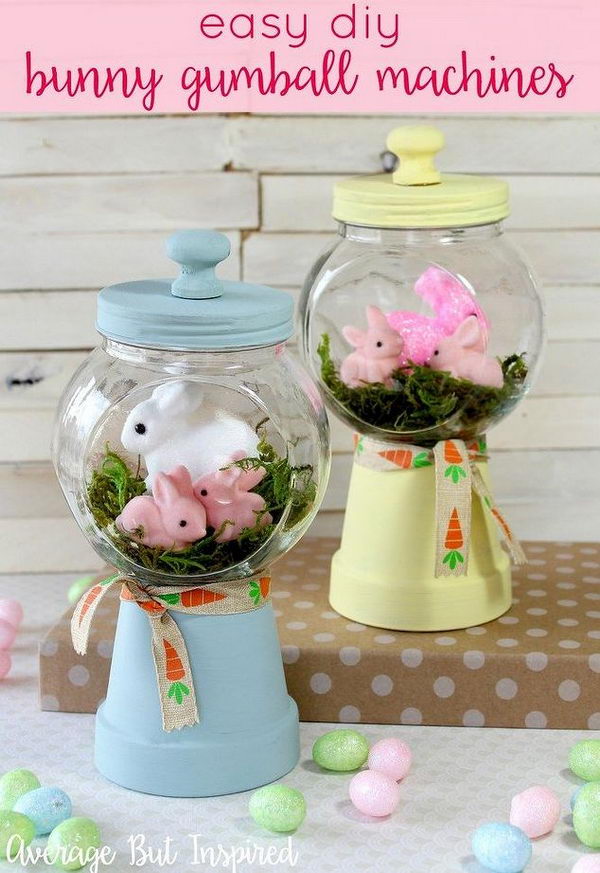 Easy DIY Bunny Gumball Machines. 