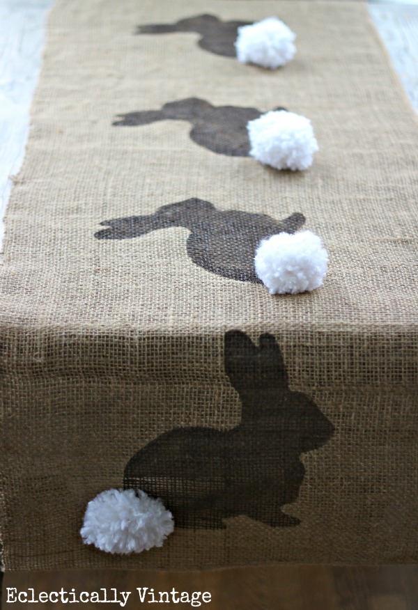 Burlap Bunny Table Runner. 