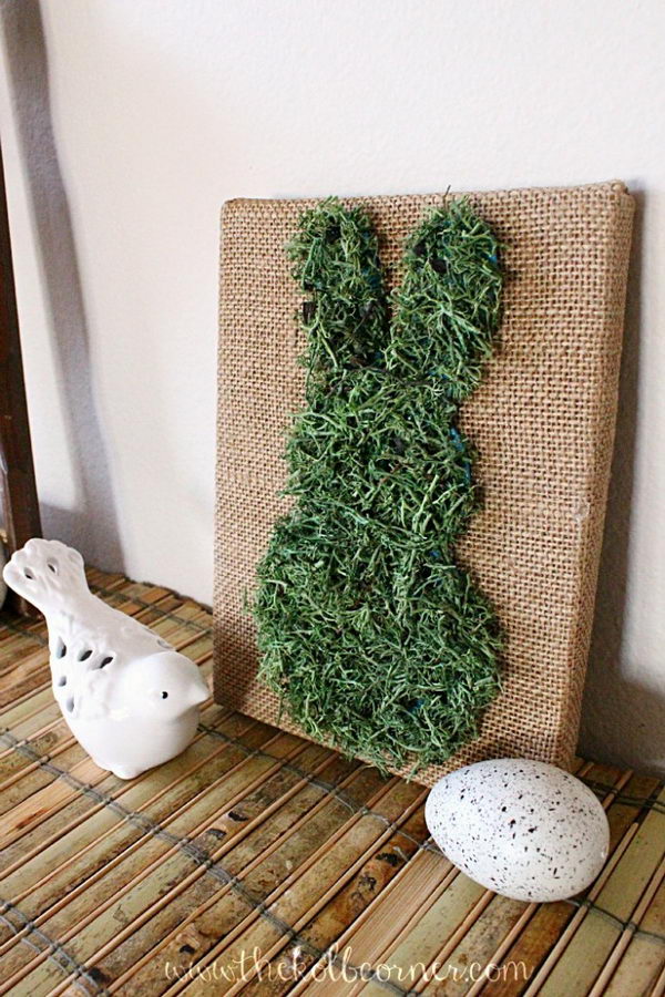 Moss Bunny Canvas Art. 