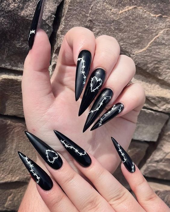 Stiletto nails. 