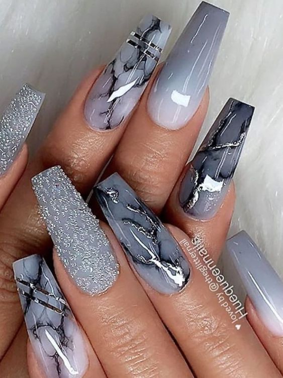 Marble nails. 