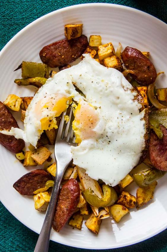 Cajun Hash with Andouille Sausage. 