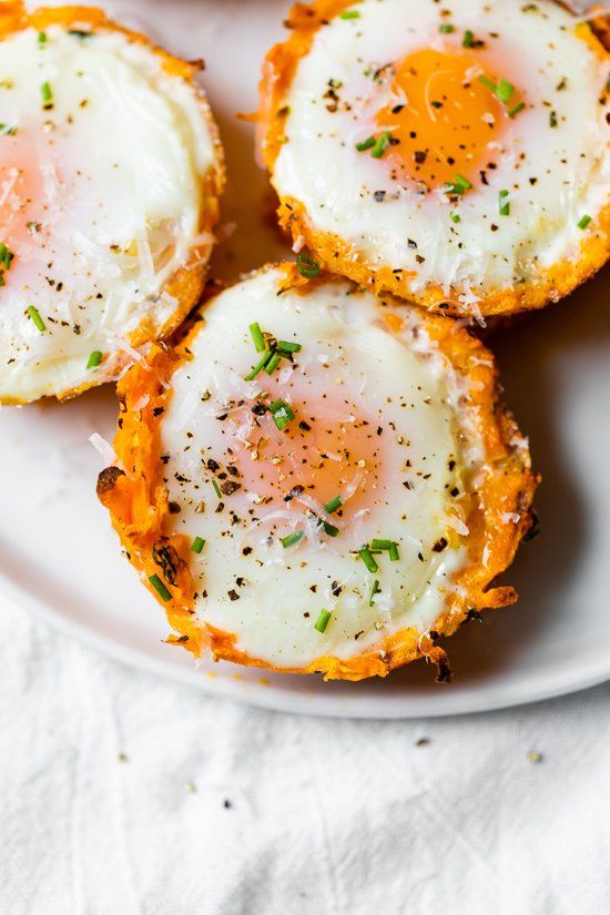 Baked Sweet Potato and Egg Cups. 