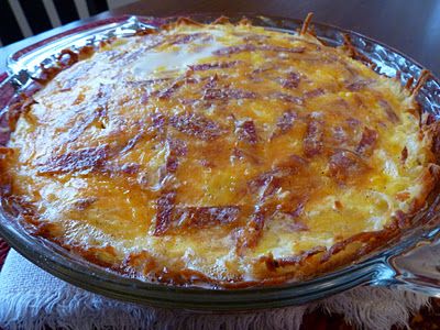 Quiche with Hash Brown Crust. 