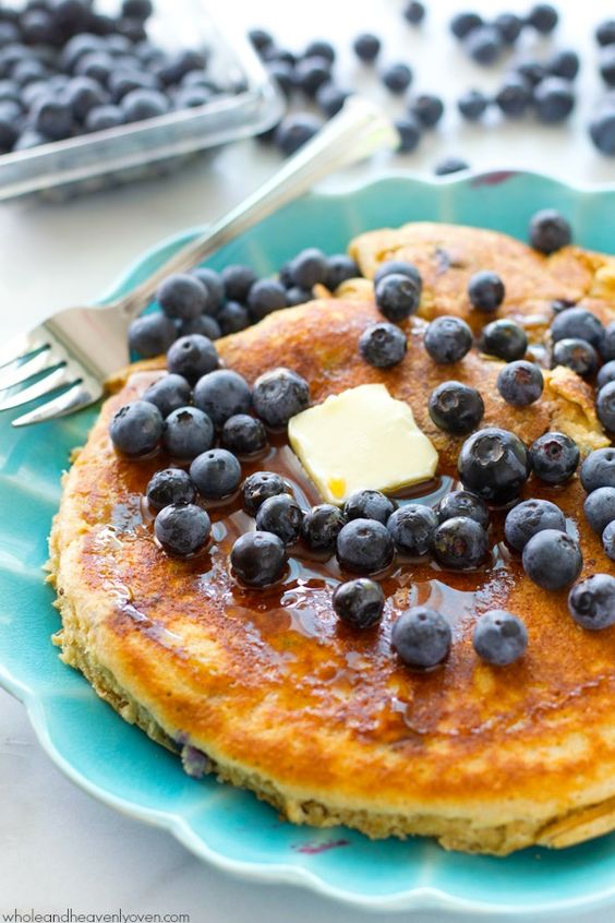 One Big Blueberry Buttermilk Pancake. 