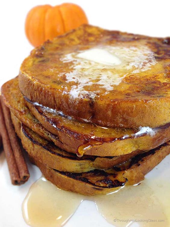 Cinnamon Swirl Pumpkin French Toast. 