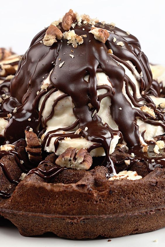 Chocolate Malt Waffles. 