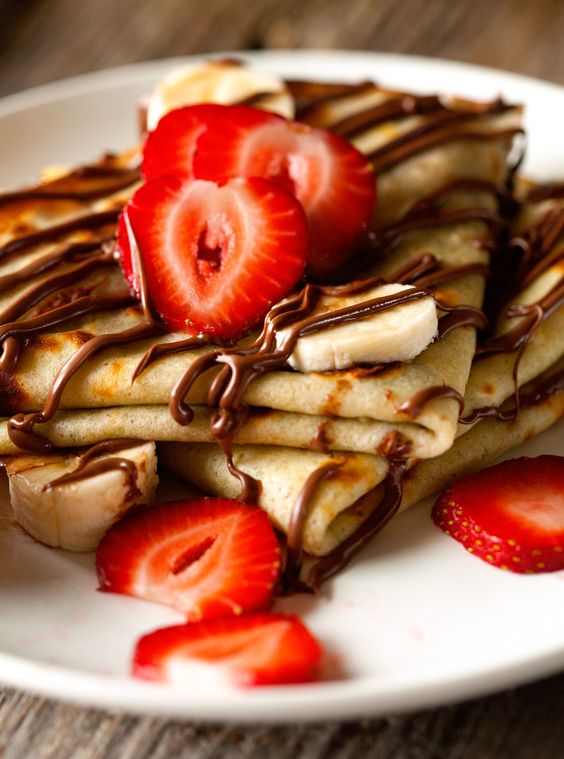 Chocolate Banana Crepes. 