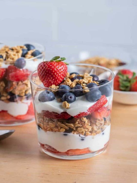 Yogurt Parfait for Snack. 