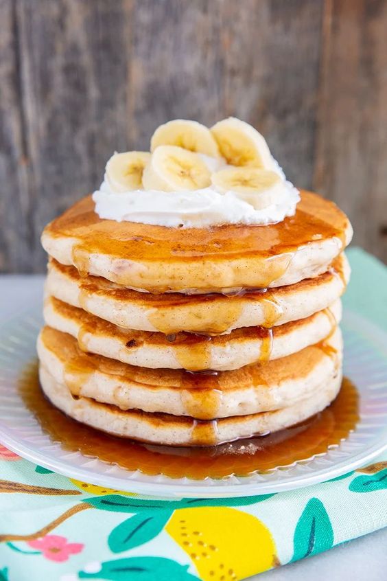 Banana Pancakes for Breakfast. 