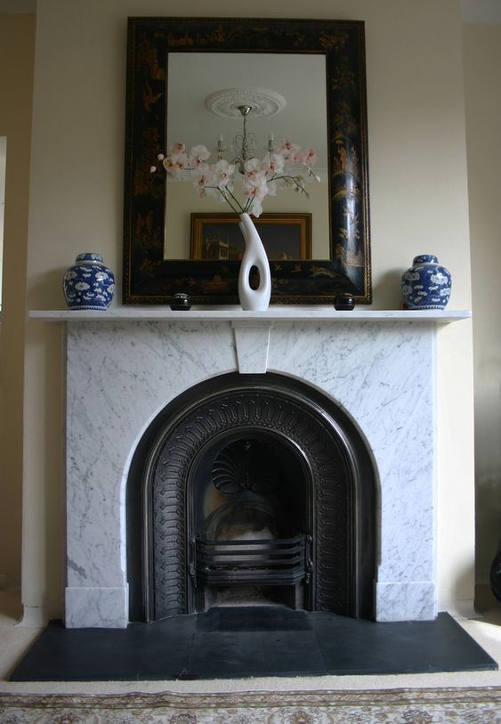 Arched Marble Fire Surround. 