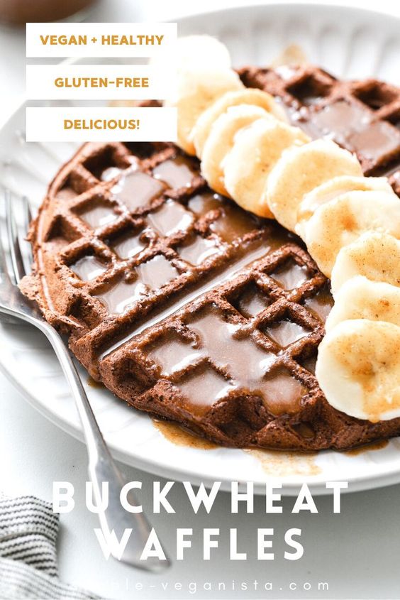 Whole-grain waffles with nut butter. 