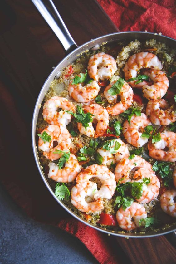 One-Pot Thai Shrimp & Quinoa. 