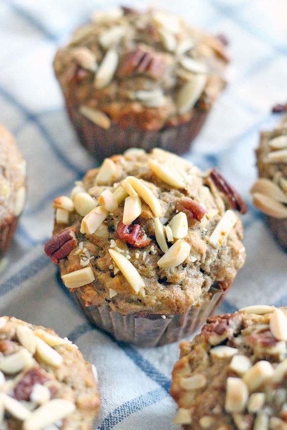 Homemade whole-grain banana muffin. 