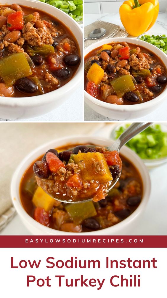 Low Sodium Instant Pot Turkey Chili. 