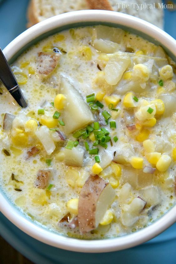 Instant Pot Potato Corn Chowder Soup. 