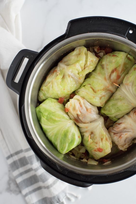 Instant Pot Stuffed Cabbage Rolls. 