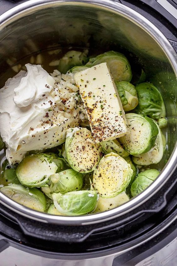 Instant Pot Creamy Brussels Sprouts. 