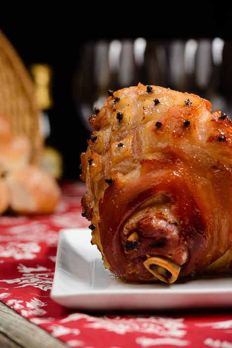 Baked Ham with Honey Glaze. 