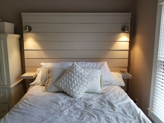 Shiplap Wall Headboard. 