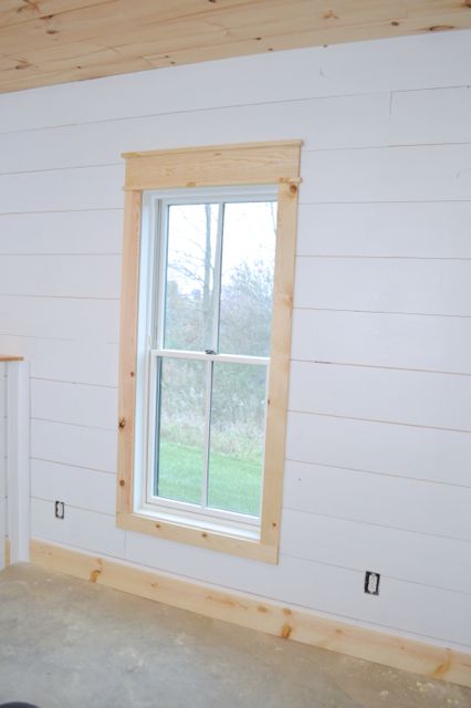 DIY Shiplap Wall Around Window. 