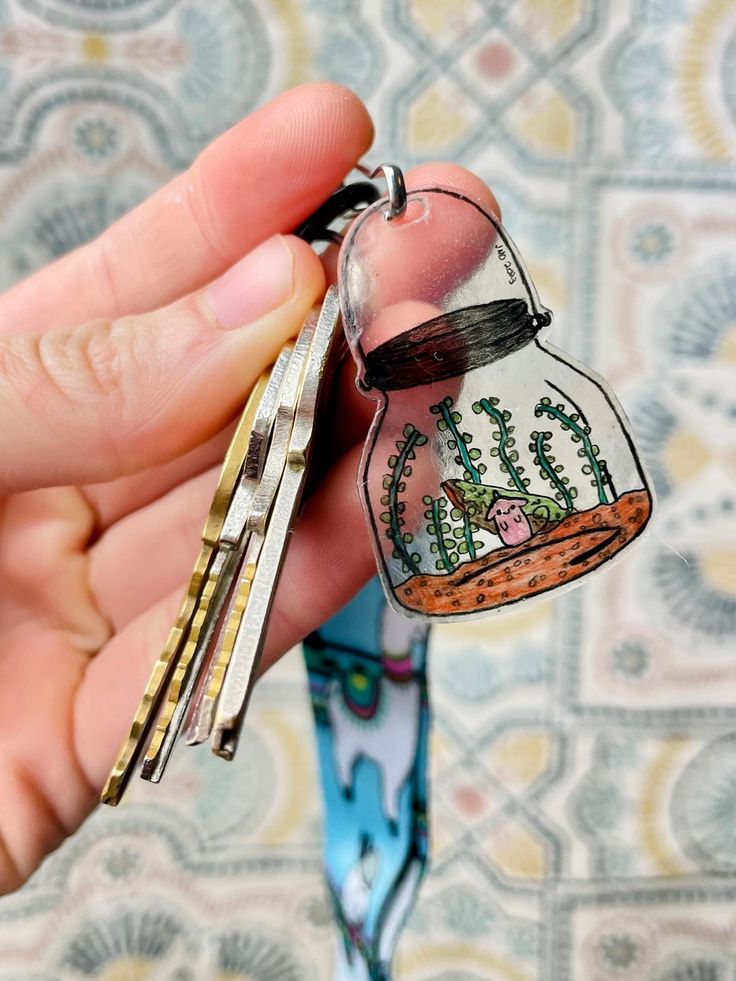 Shrinky Dinks Jar Creatures Keychains. 