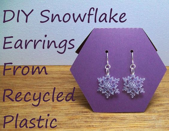 Shrinky Dink Snowflake Earrings. 