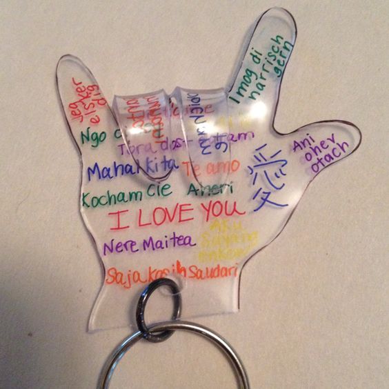 Shrinky Dink Hand Sign For I Love You. 