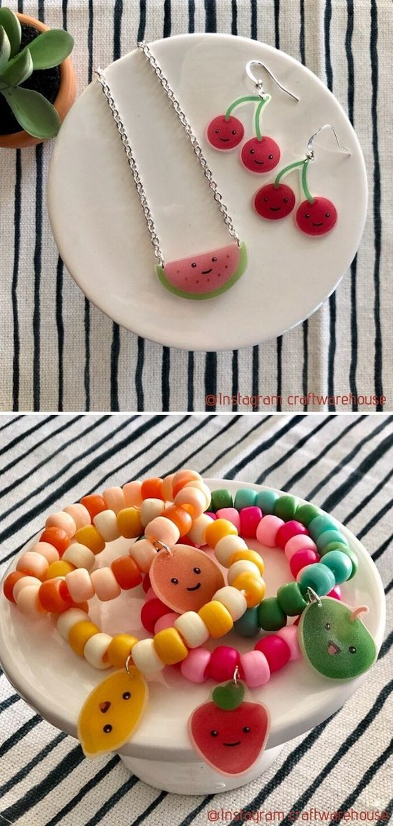 DIY Cutie Fruit Shrinky Dinks. 