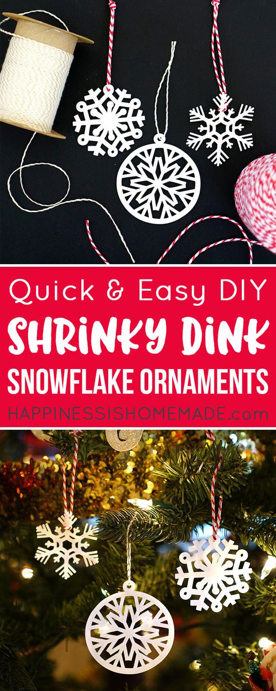 Shrinky Dink Snowflake Ornaments For Christmas. 