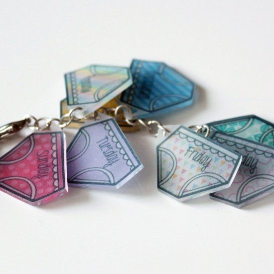 Shrink Dink Underwear Planner Charms. 