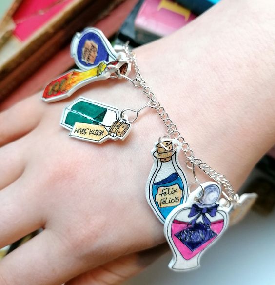 Shrink Plastic Potions Charm Bracelet. 