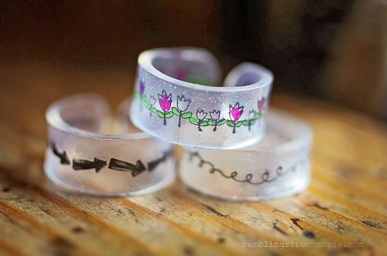 DIY Shrinky Dink Rings. 