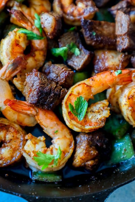 Cajun Butter Steak and Shrimp Skillet Recipe. 