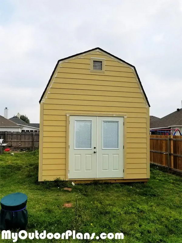 12×16 Gambrel Shed Roof Plan. 