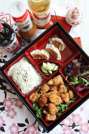 Japanese Fried Chicken Bento. 