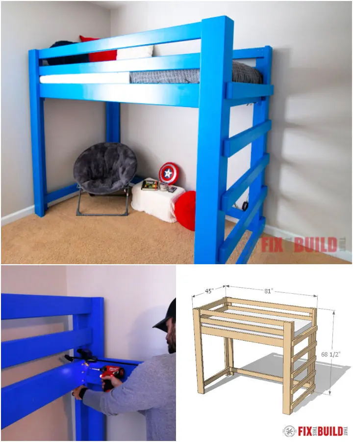 Simple DIY Loft Bed. 