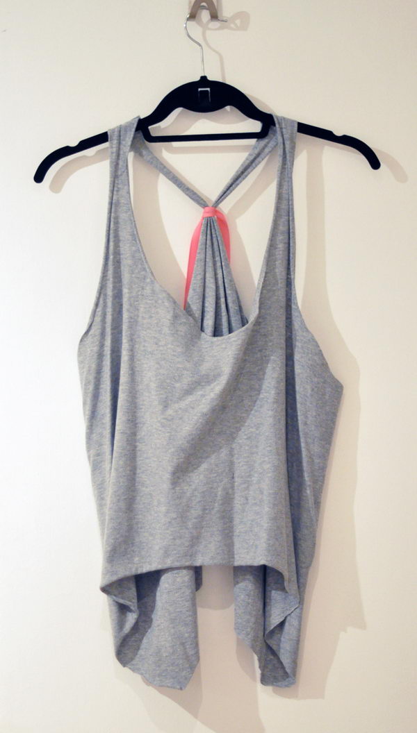 DIY Oversized Cropped Tank or Vest from a T-shirt. 