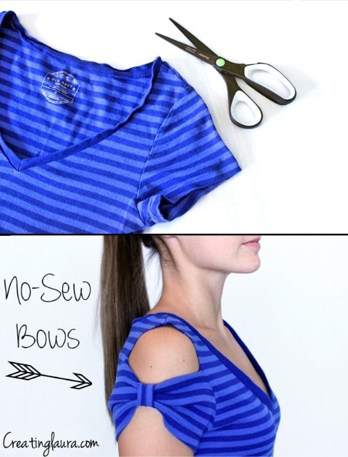 No-Sew Bows on Your T-Shirt. 