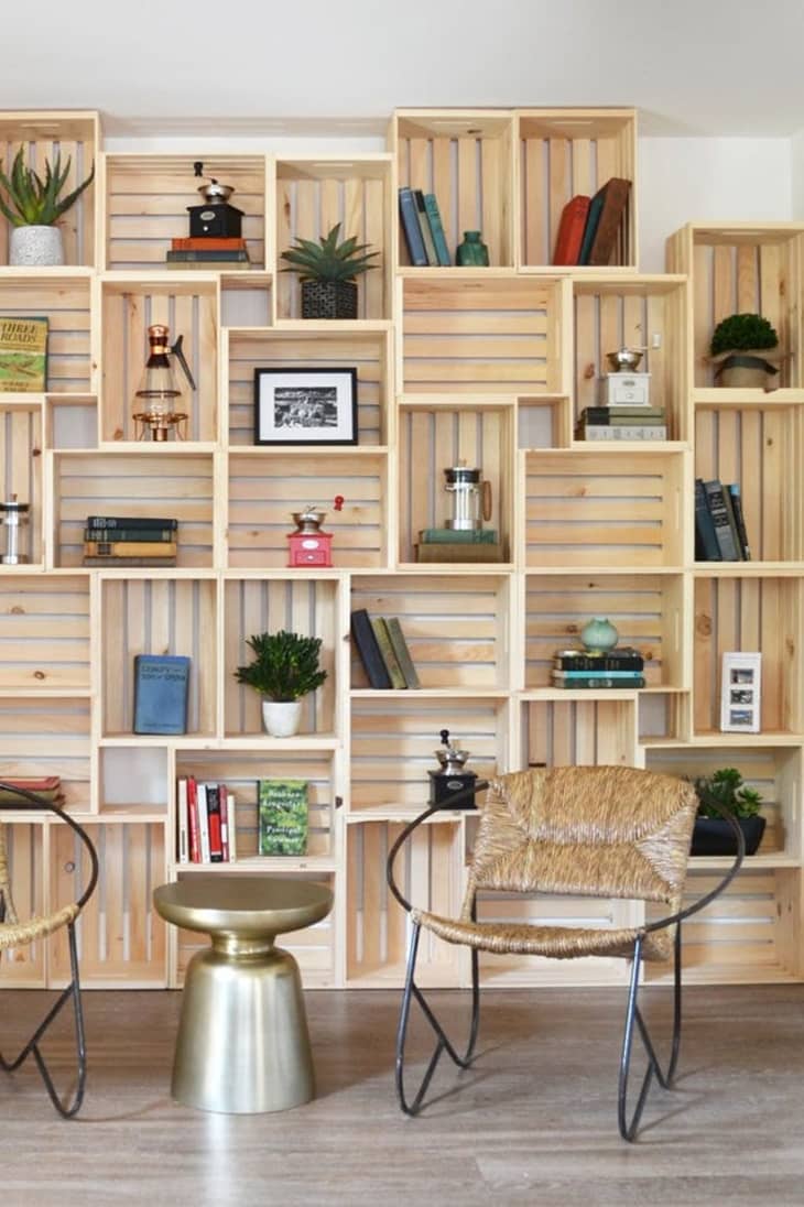 Transforme Wooden Storage Crates into Large Wall Decor. 